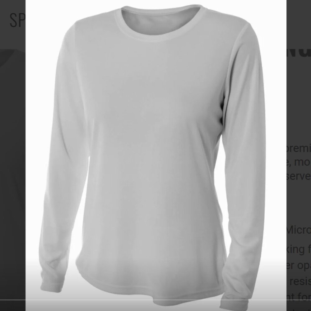 A4 Silver Long Sleeve Performance Crew Tee